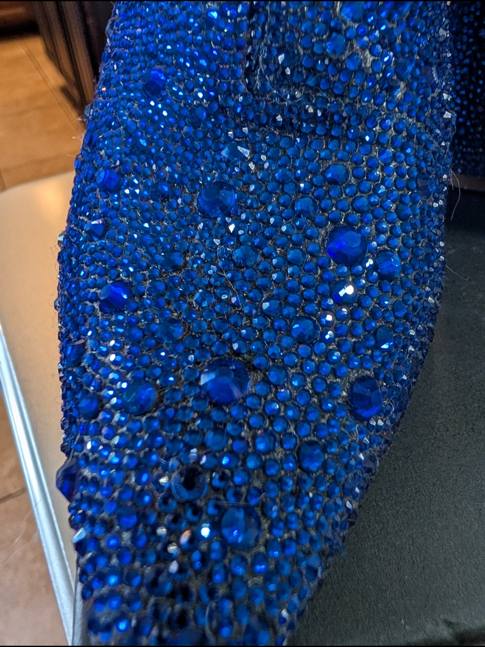 Betsey Johnson Royal Blue Crystal Zip Ankle Booties - Picture 7 of 7